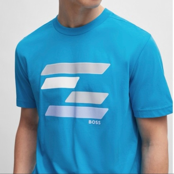 Hugo Boss Men's Cotton Graphic Tee in Blue Size XXL - Picture 2 of 11